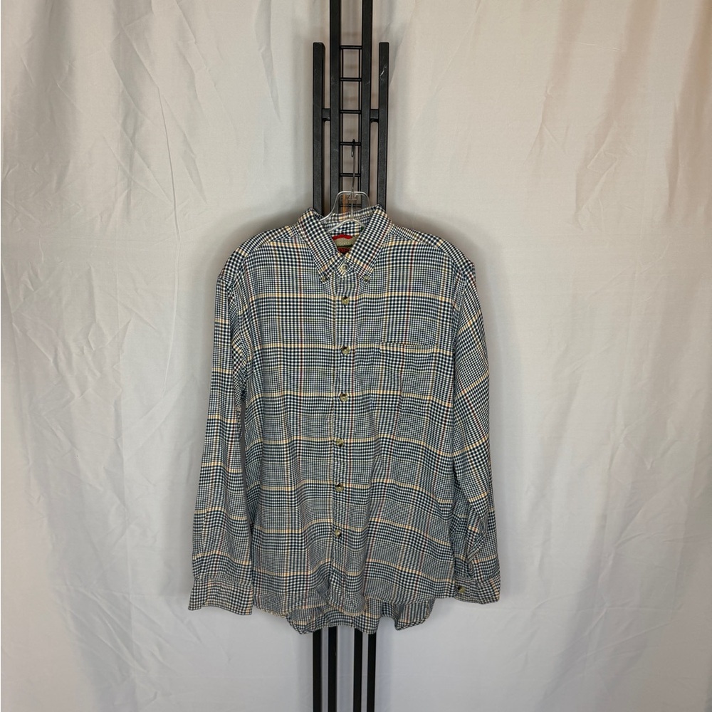 Boston Traders Men's Plaid Shirt - Black, White, and Blue